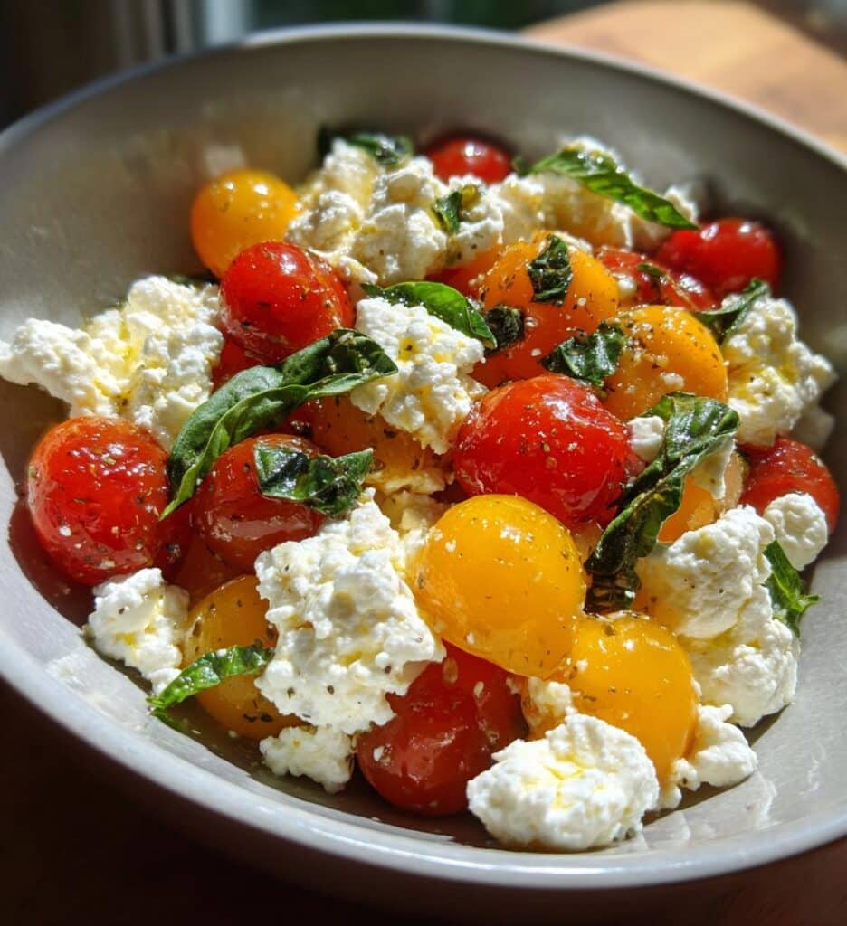 cottage cheese caprese salad