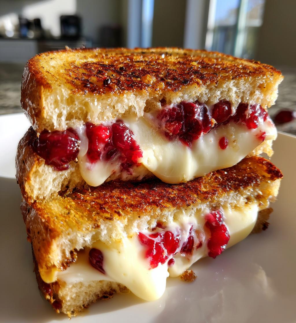cranberry brie and mozzarella grilled sandwich - detail 1