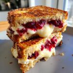 cranberry brie and mozzarella grilled sandwich