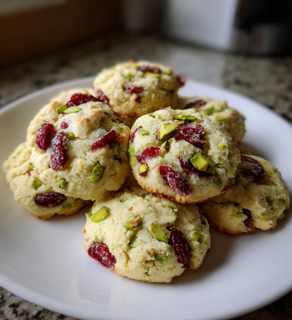 cranberry pistachio shortbread cookies - detail 1