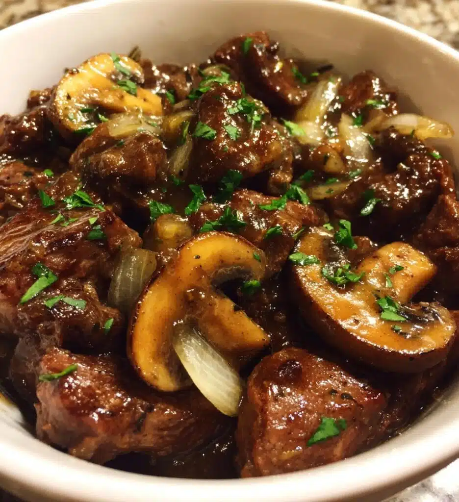 creamy crockpot beef tips mushrooms