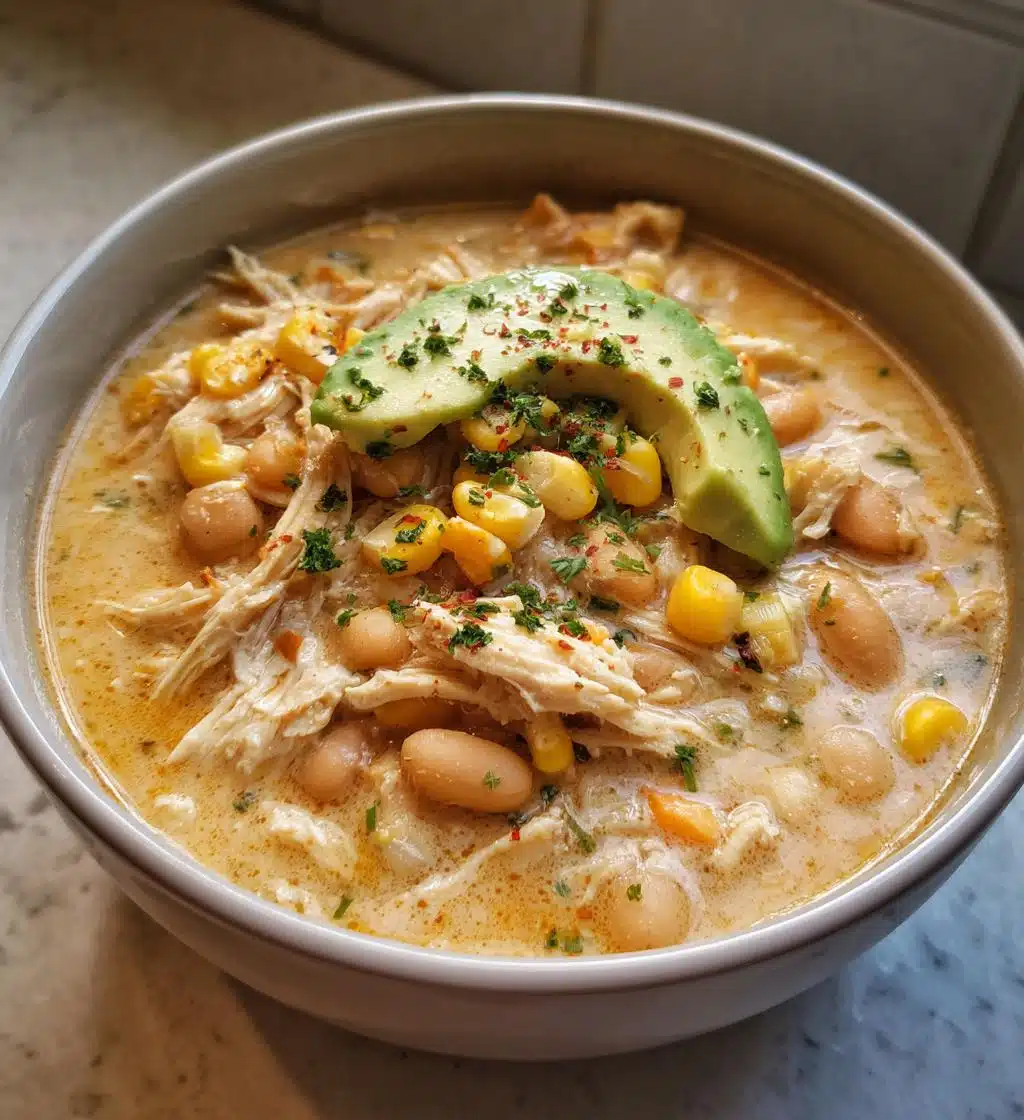 creamy crockpot white chicken chili
