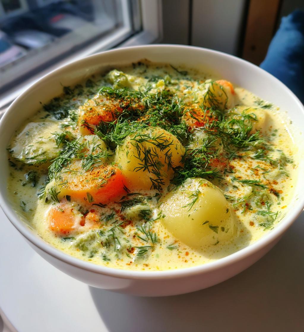 creamy dill pickle soup zupa ogorkowa - detail 1