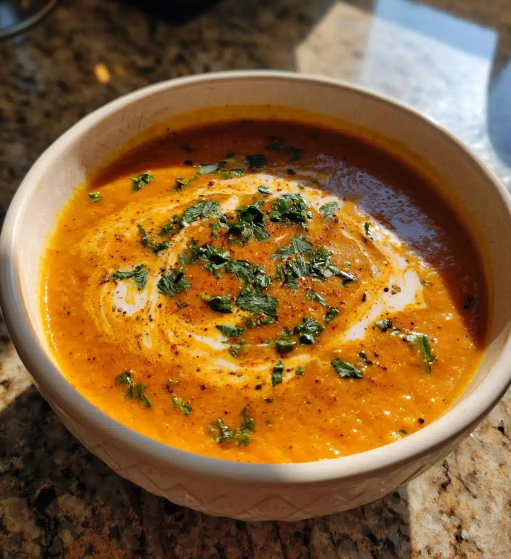 creamy red lentil soup - detail 1