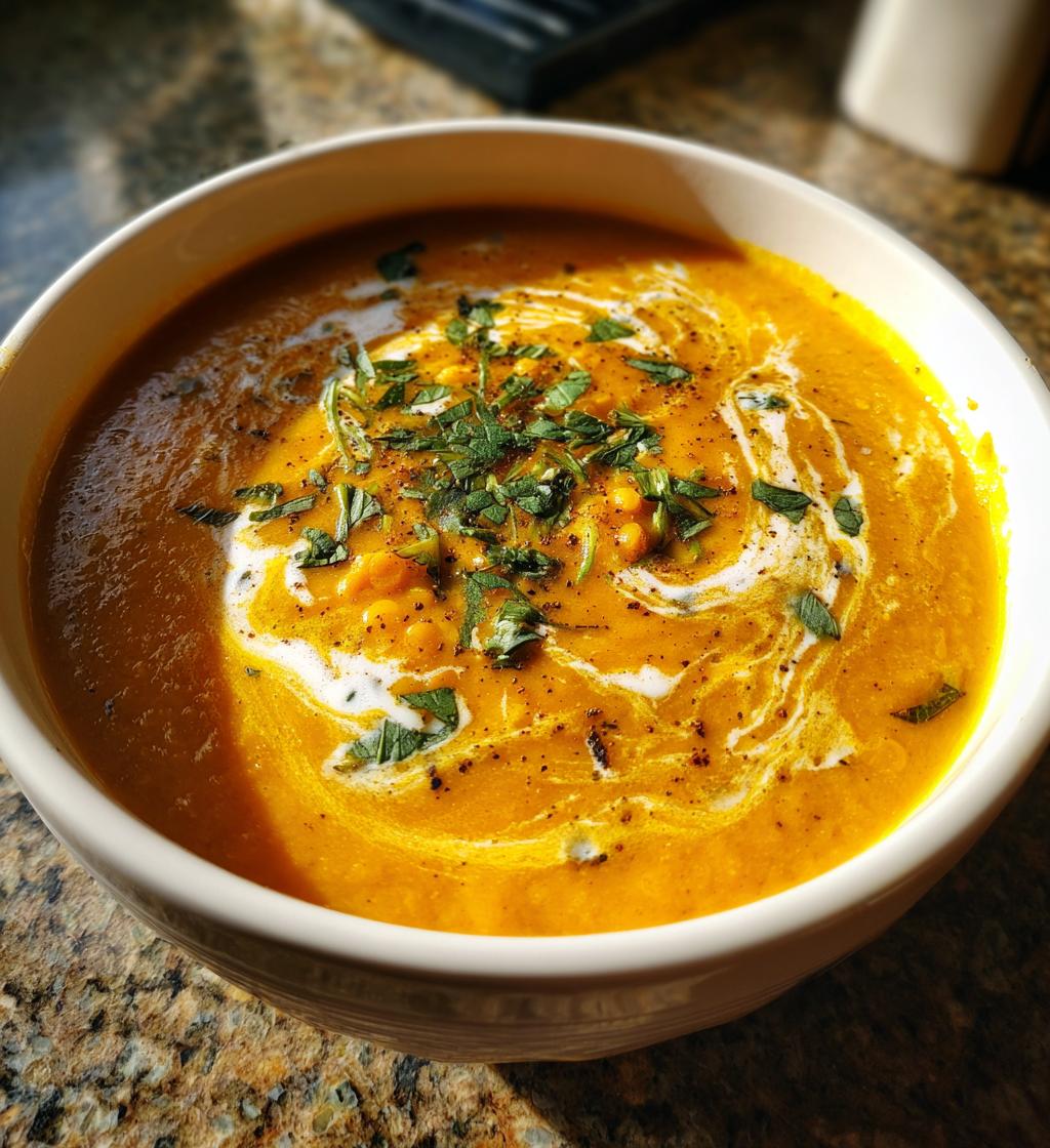 creamy red lentil soup