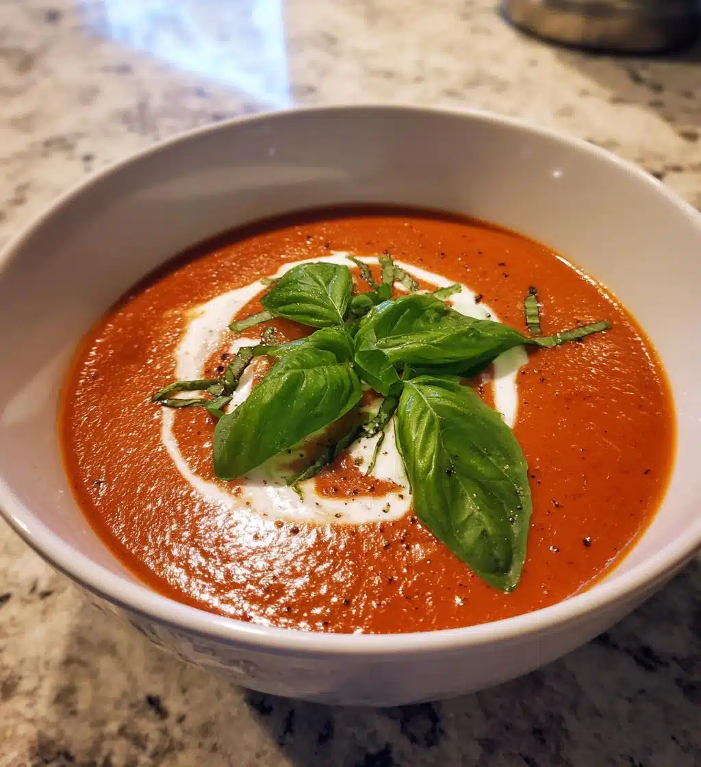 creamy roasted garlic tomato soup - detail 1