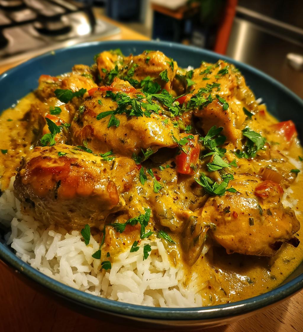 creamy smothered chicken and rice - detail 1