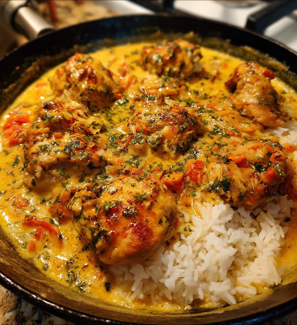creamy smothered chicken and rice
