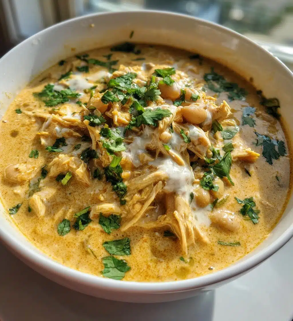 creamy white chicken chili - detail 1