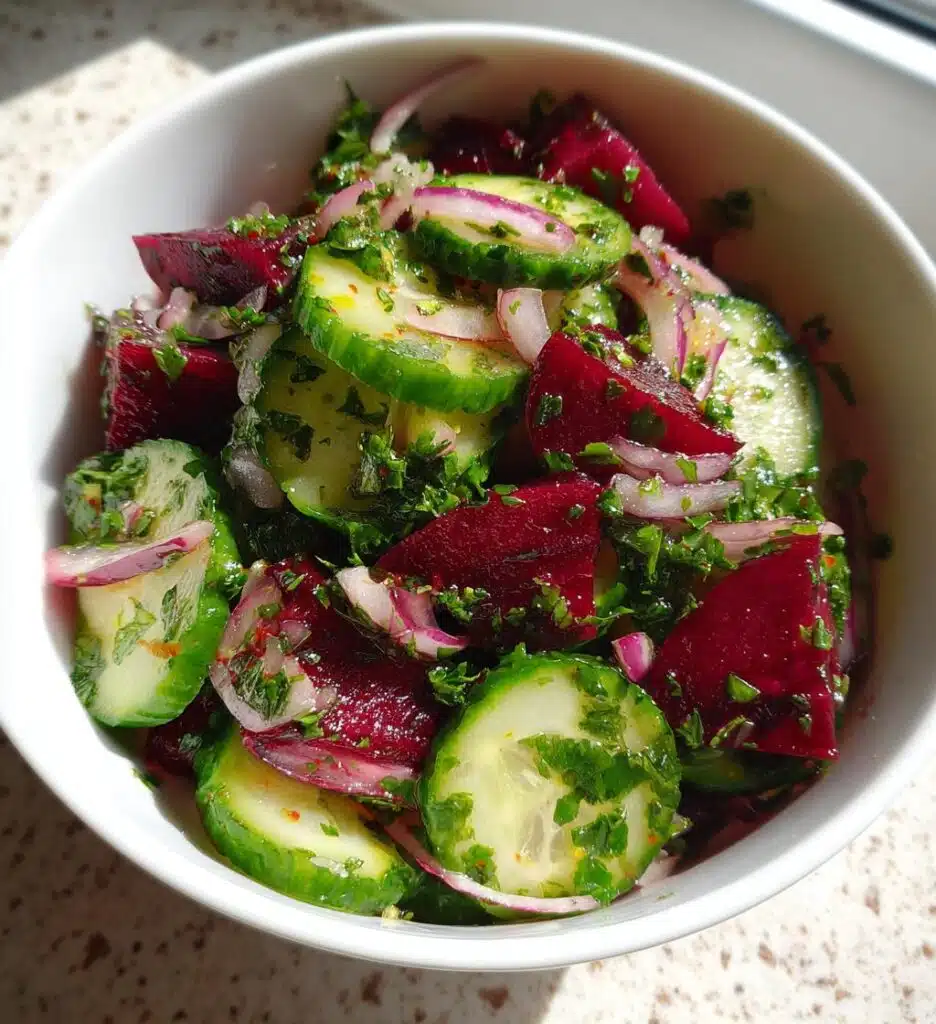 crisp cucumber and beetroot salad recipe