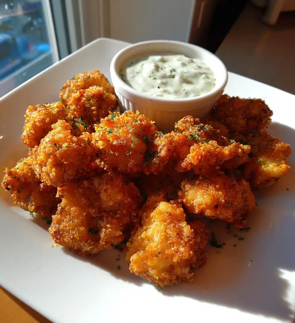 crispy fried mushrooms with cool ranch dip - detail 1