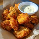 crispy fried mushrooms with cool ranch dip
