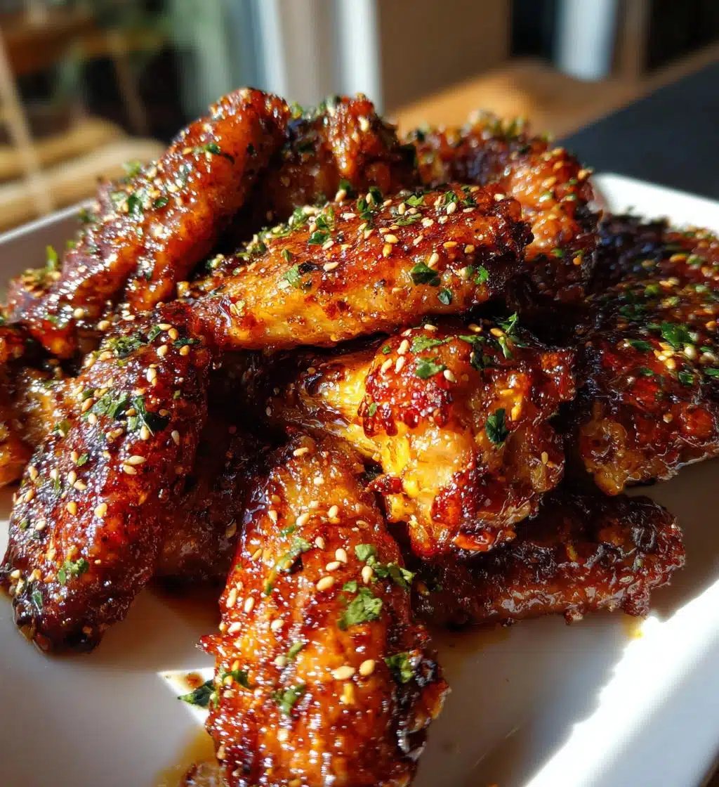 crispy glazed chicken wings - detail 1