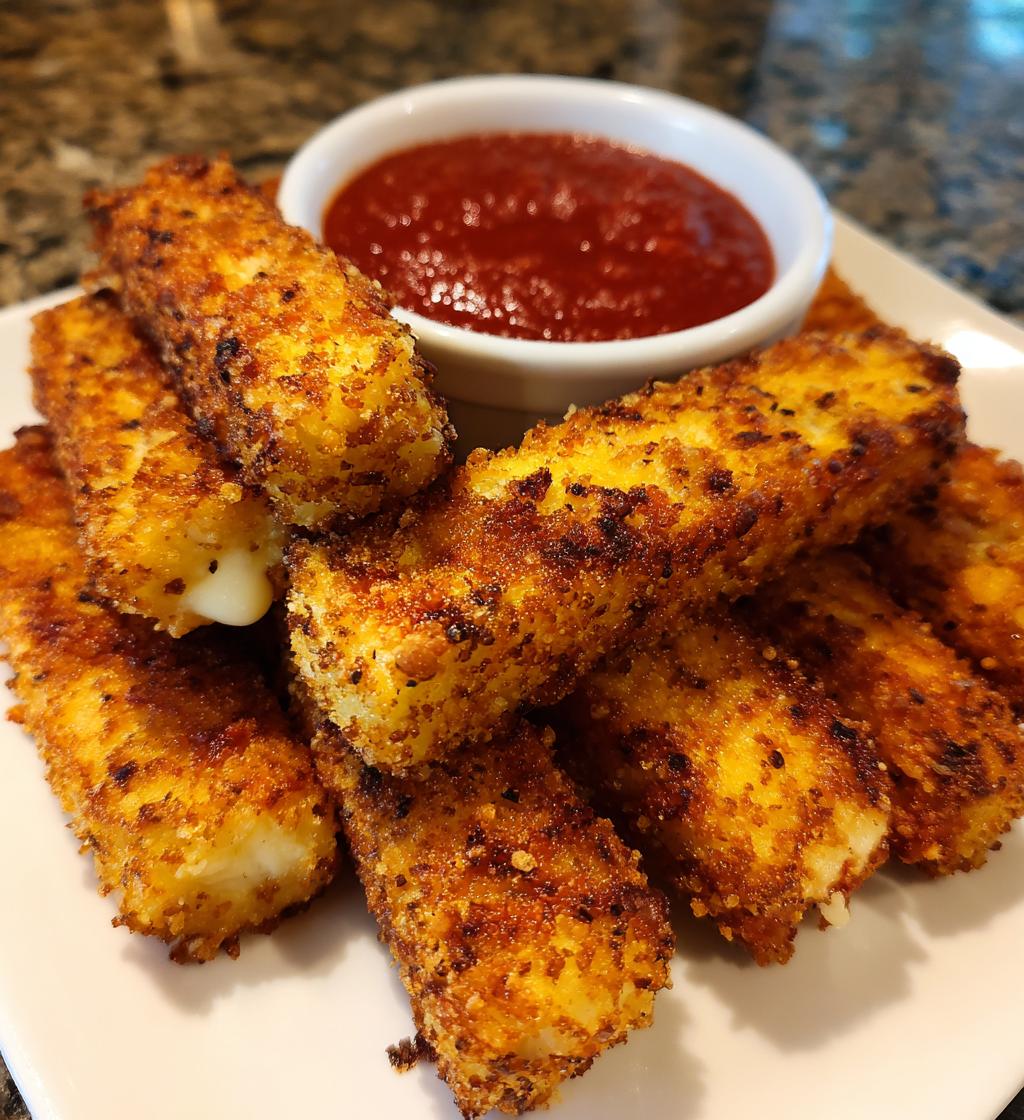 crispy mozzarella sticks with marinara sauce creamy dip