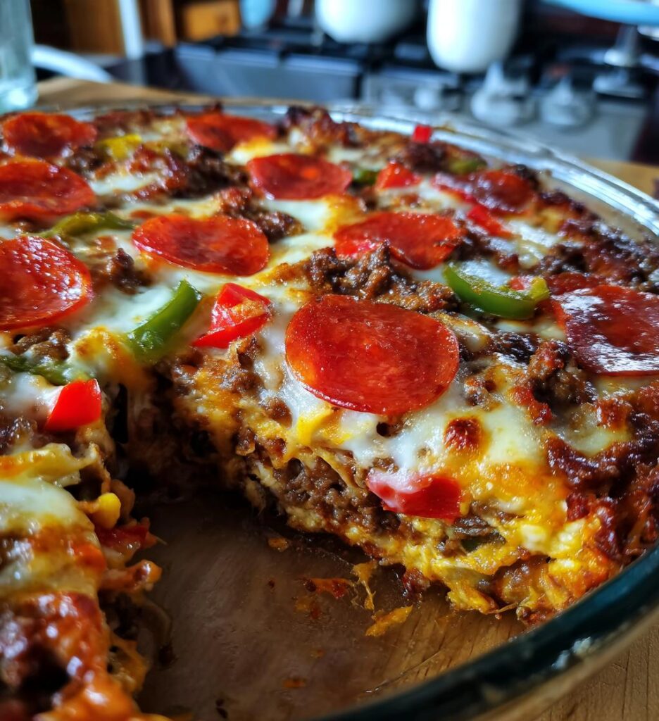 crock pot low carb pizza casserole recipe
