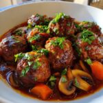 crockpot coq au vin meatballs