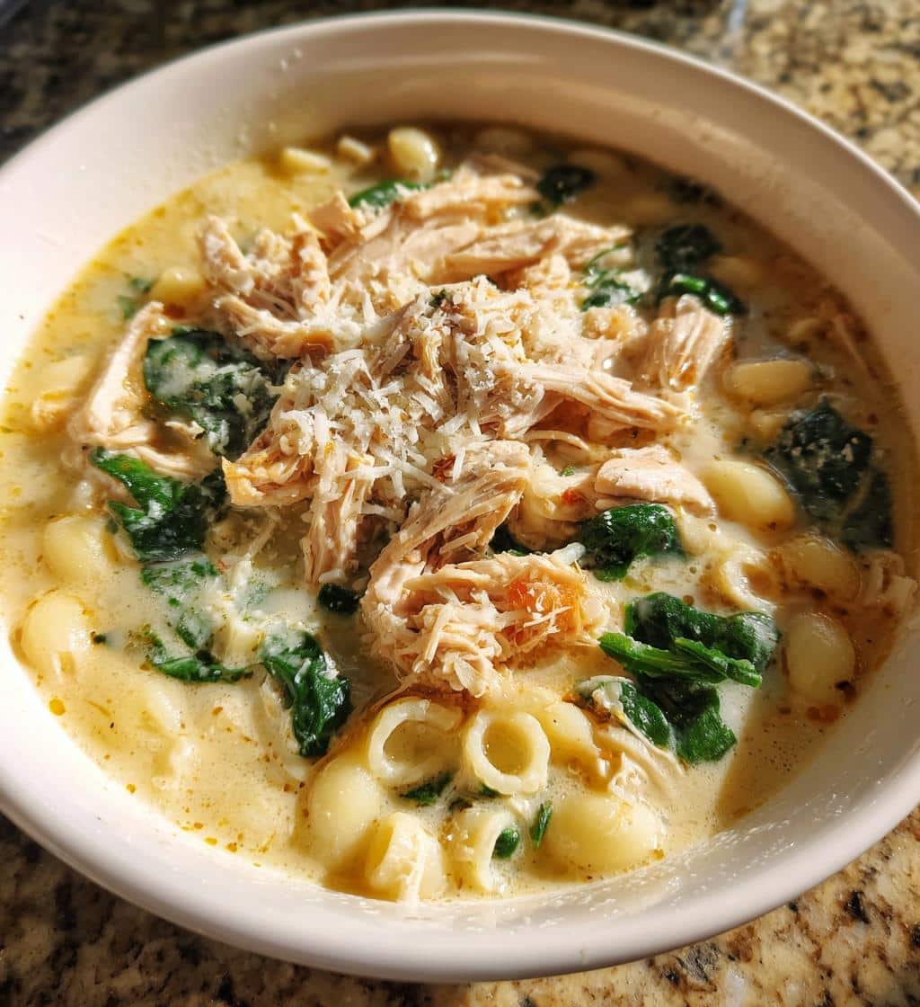 crockpot creamy chicken parmesan soup - detail 1