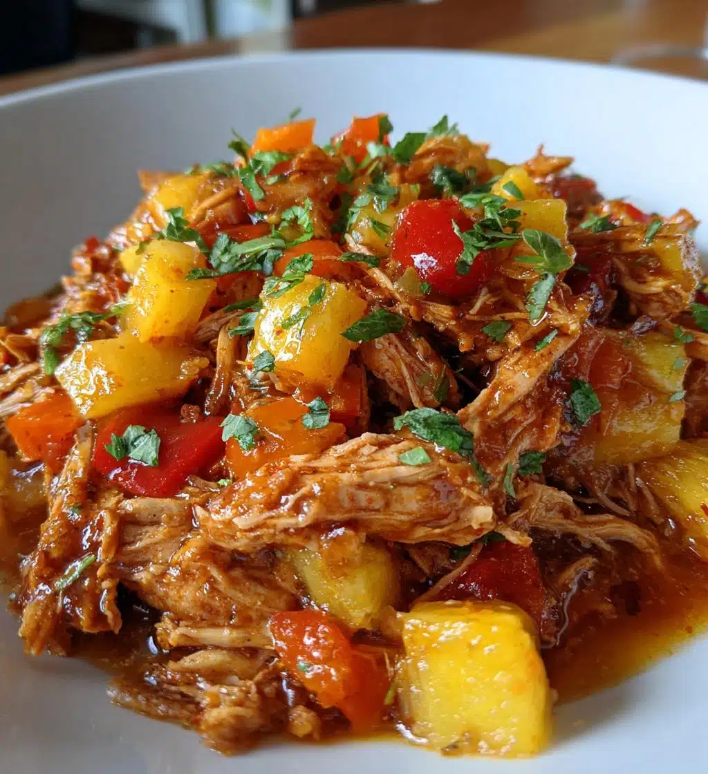 crockpot pineapple salsa chicken - detail 1