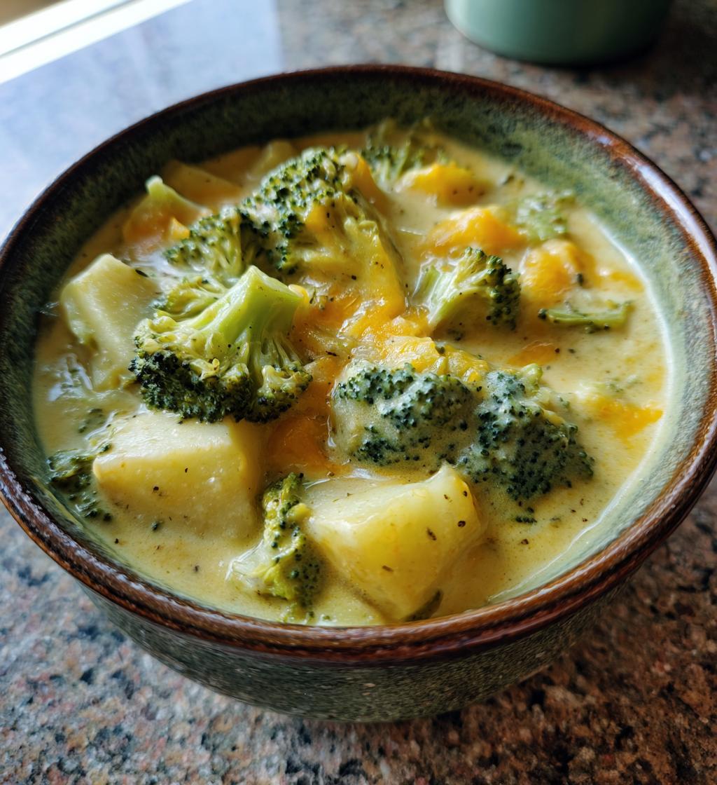 crockpot potato broccoli cheddar soup
