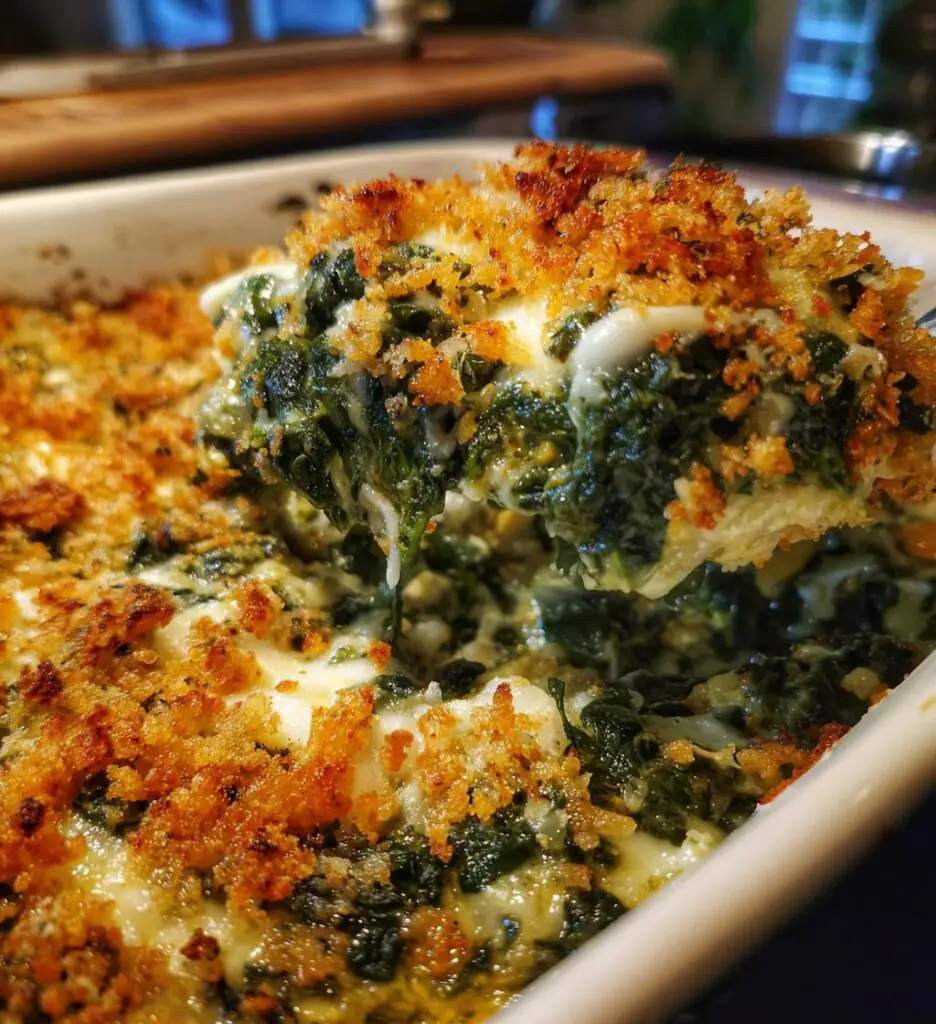 crunchy spinach casserole recipe