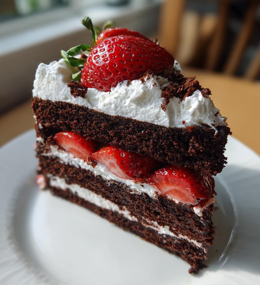 dark velvet strawberry cake - detail 1