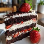 dark velvet strawberry cake
