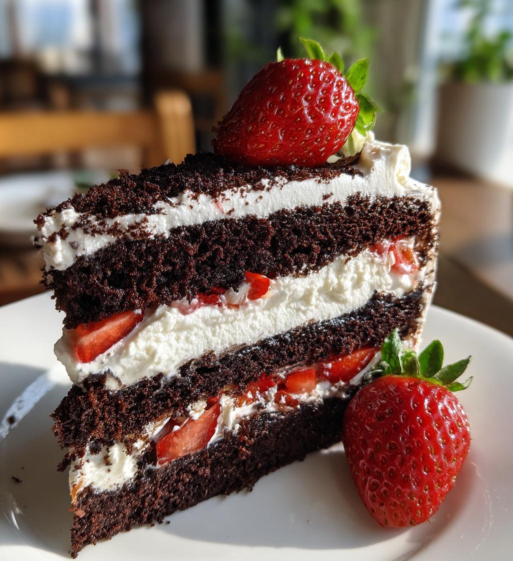 dark velvet strawberry cake