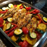 delicious and colorful feast grilled chicken with sides