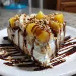 delightful no bake banana split cheesecake