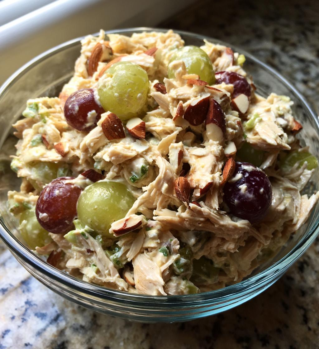 easy chicken salad with grapes - detail 1