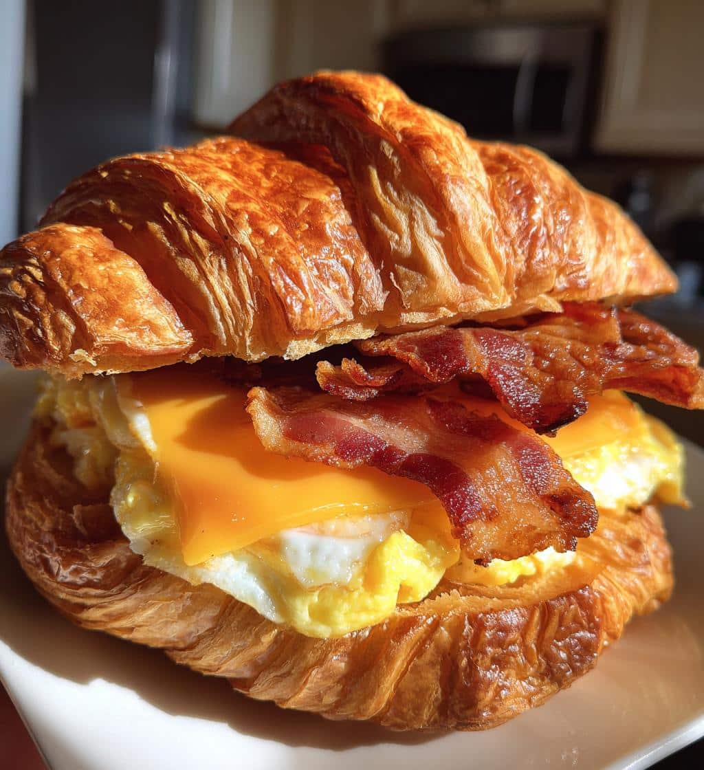 easy croissant breakfast sandwiches - detail 1