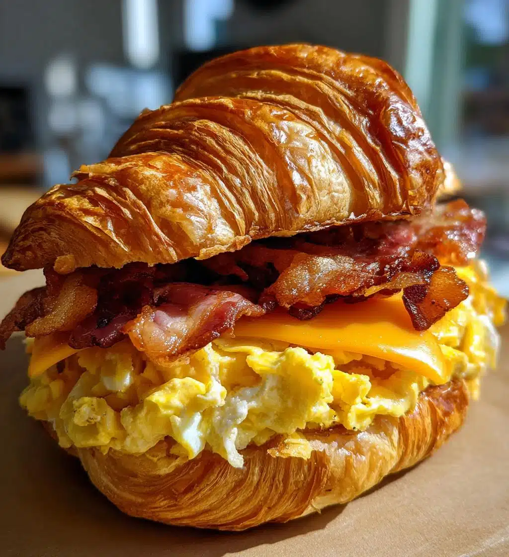 easy croissant breakfast sandwiches
