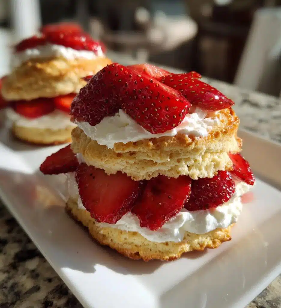 easy strawberry shortcake stacks