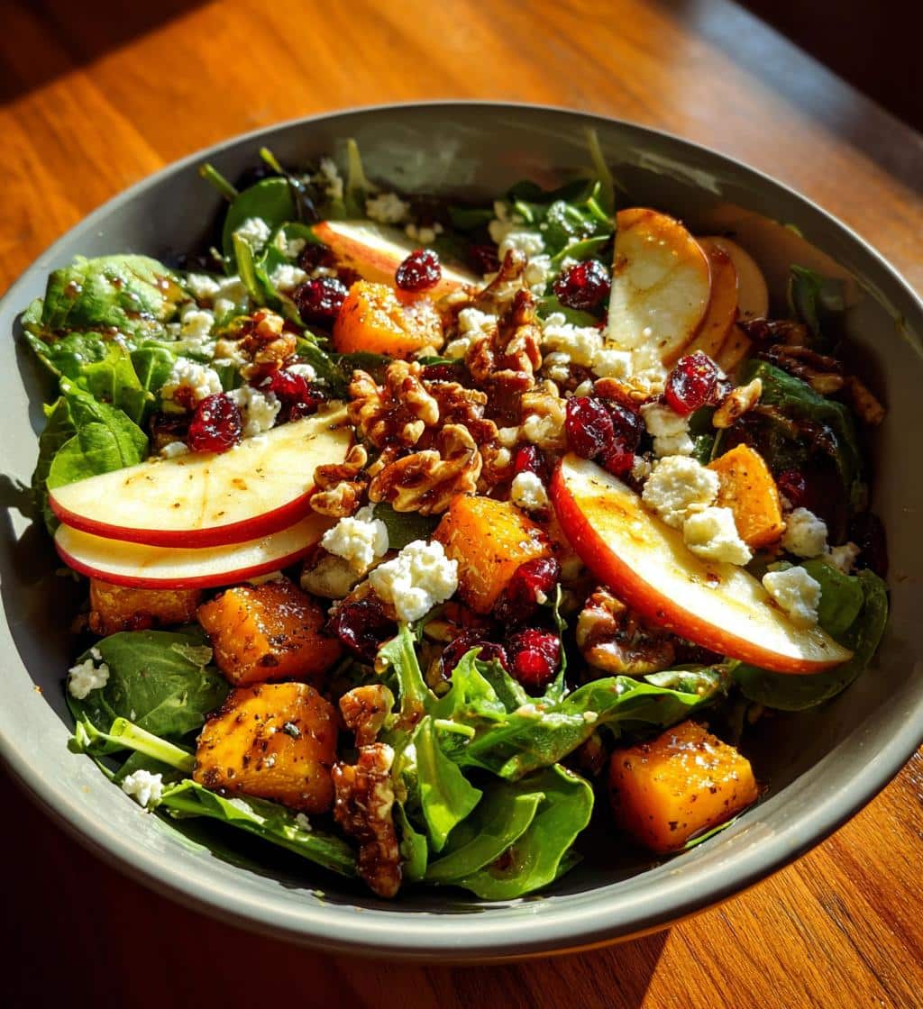 fall salad with maple lime dressing