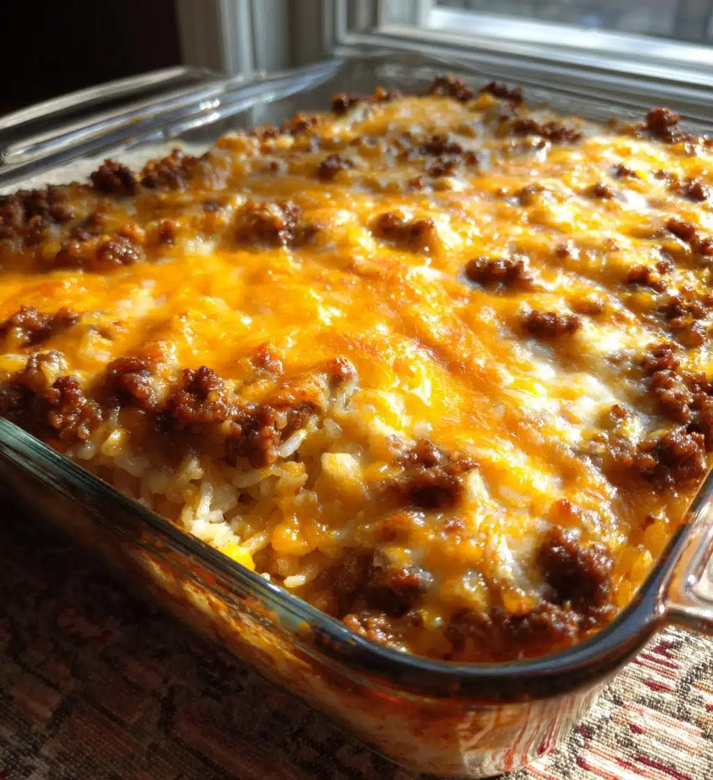 french onion ground beef and rice casserole