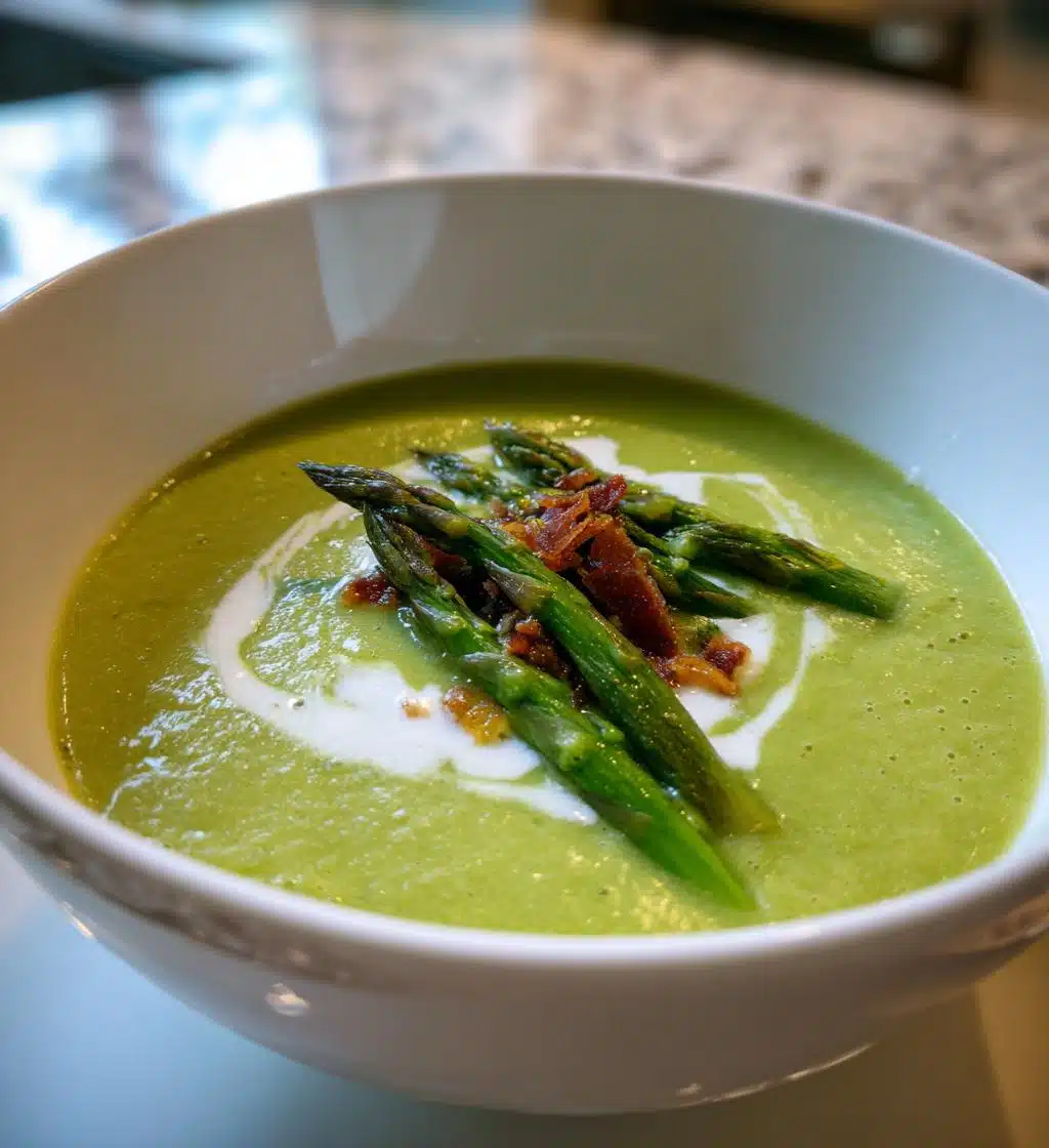 fresh asparagus soup - detail 1