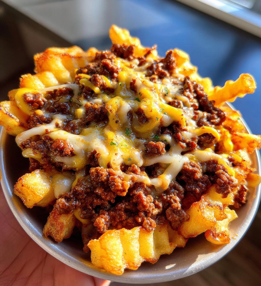 fries and meat cheesy - detail 1