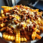 fries and meat cheesy