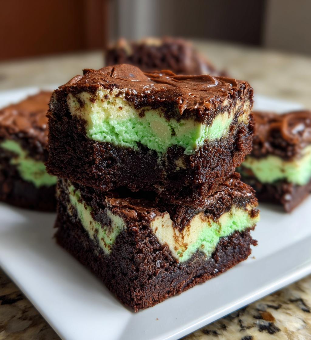 fudgy mint chocolate chip cheesecake swirl brownies