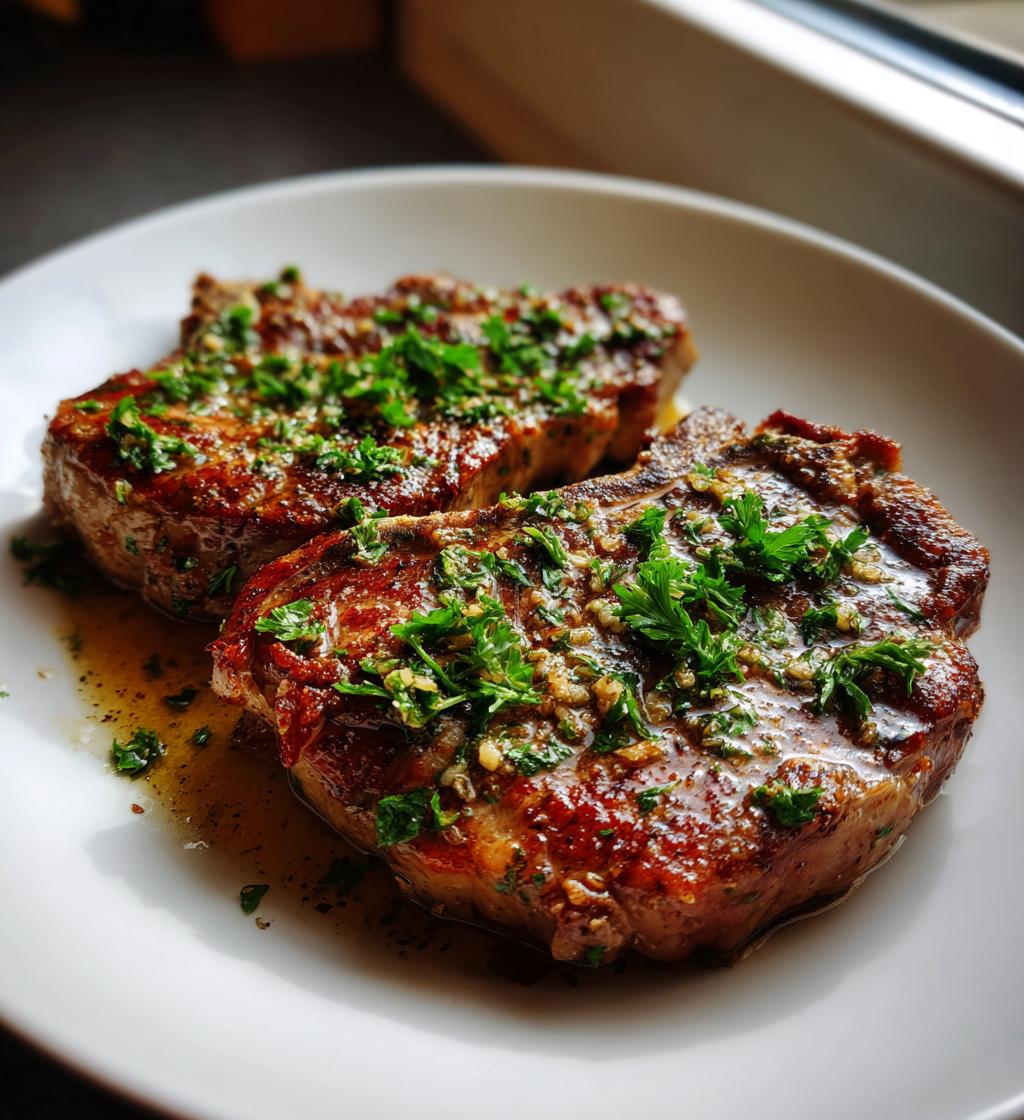 garlic butter beef chops - detail 1
