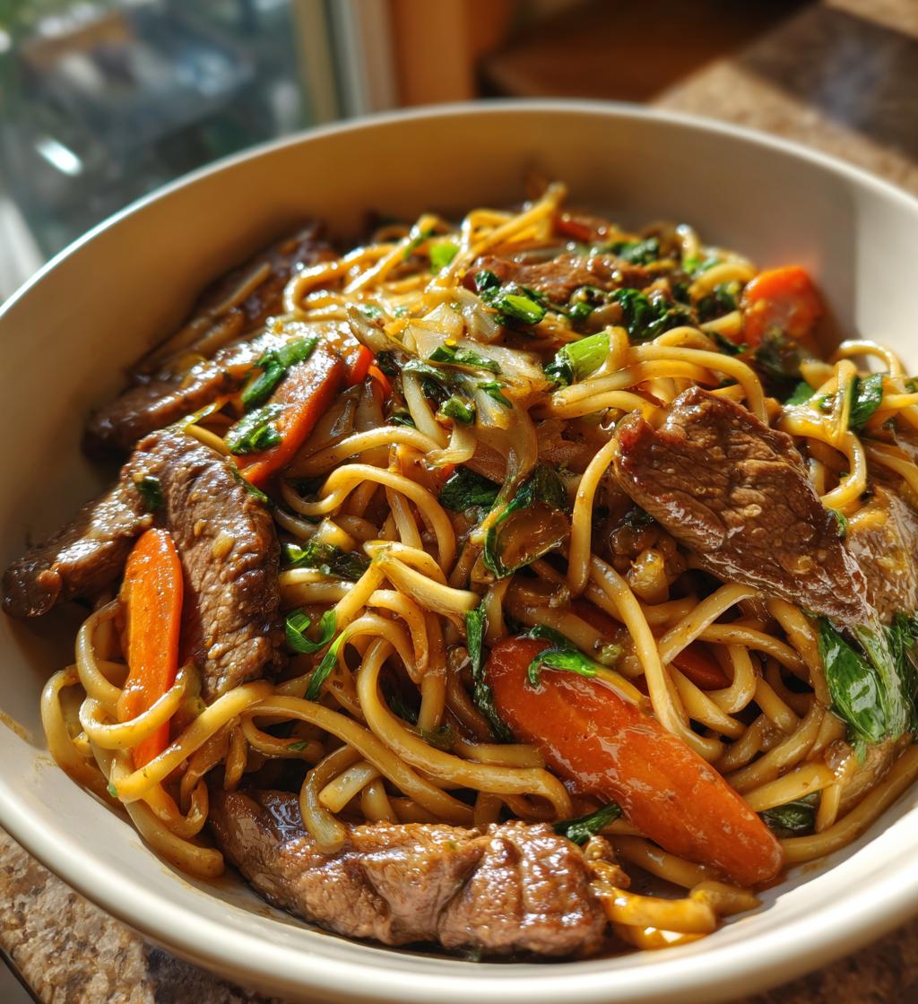 garlic butter steak lightning noodles - detail 1