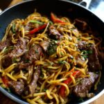 garlic butter steak lightning noodles