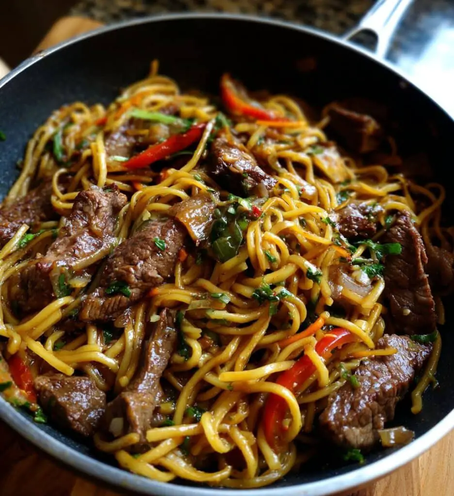 garlic butter steak lightning noodles