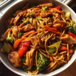 garlic chicken lo mein