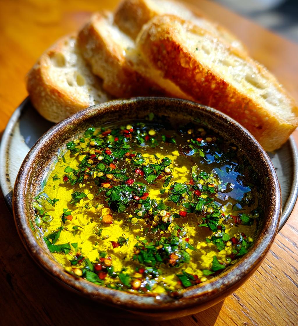 garlic olive oil dip - detail 1