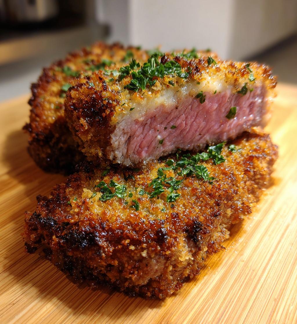 garlic parmesan beef chops