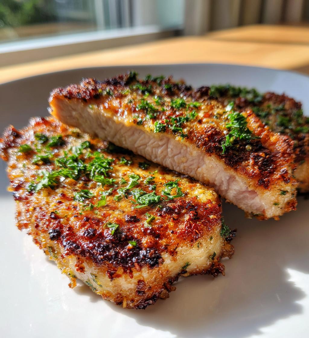 garlic parmesan chops - detail 1