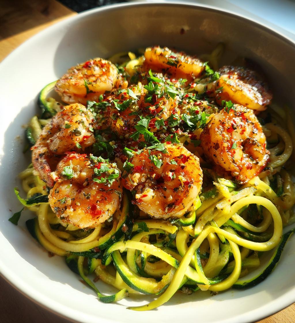 garlic shrimp and zucchini noodles