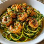 garlic shrimp bowl with zucchini noodles lemon butter sauce