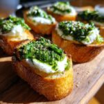 gluten free pesto goat cheese crostini